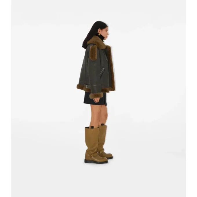 Chaqueta de aviador de piel de oveja Chaqueta de aviador de piel de oveja