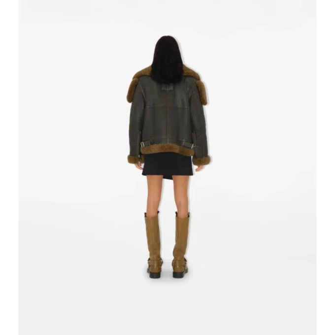 Chaqueta de aviador de piel de oveja Chaqueta de aviador de piel de oveja