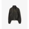 Chaqueta de cuero con logotipo en cursiva Chaqueta de cuero con logotipo en cursiva