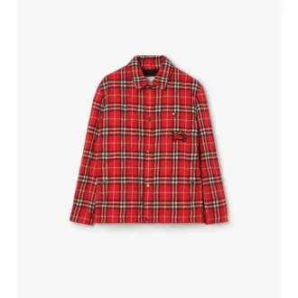 Chaqueta de franela de lana acolchada con estampado de cuadros