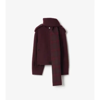 Chaqueta de lana con pañuelo desmontable Chaqueta de lana con pañuelo desmontable