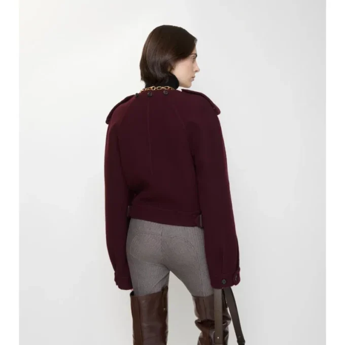 Chaqueta de lana con pañuelo desmontable Chaqueta de lana con pañuelo desmontable