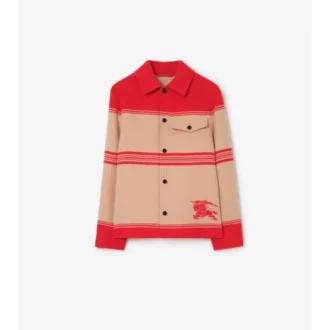 Chaqueta de lana y nailon a rayas Chaqueta de lana y nailon a rayas