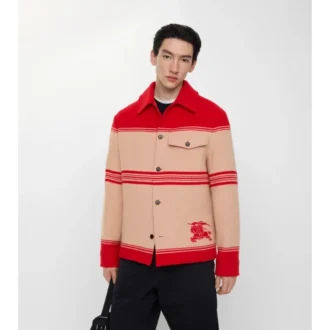 Chaqueta de lana y nailon a rayas Chaqueta de lana y nailon a rayas
