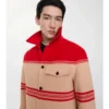 Chaqueta de lana y nailon a rayas Chaqueta de lana y nailon a rayas