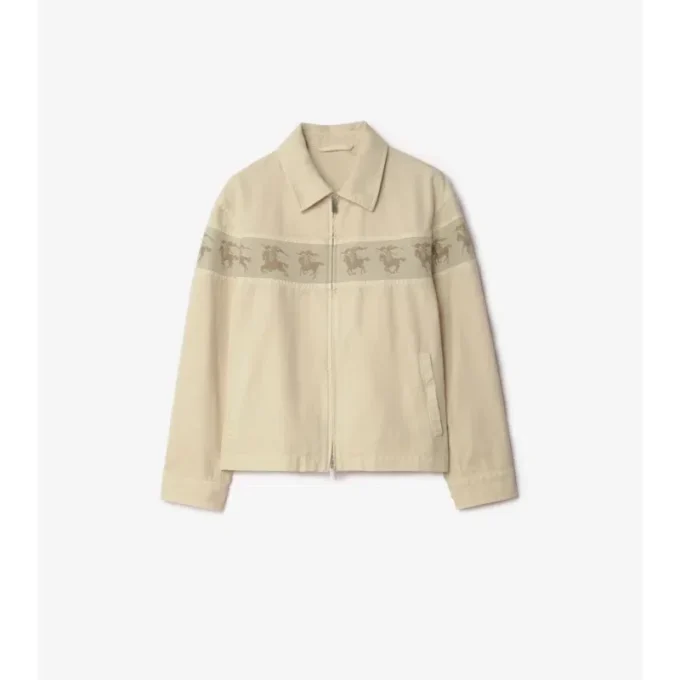 Chaqueta de lona de algodón con caballero al galope Chaqueta de lona de algodón con caballero al galope
