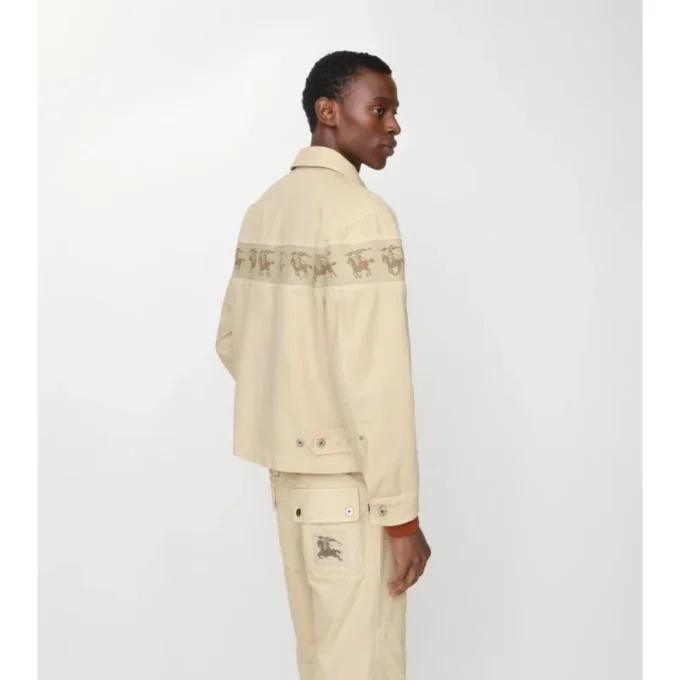 Chaqueta de lona de algodón con caballero al galope Chaqueta de lona de algodón con caballero al galope