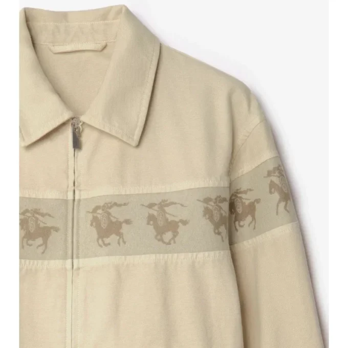 Chaqueta de lona de algodón con caballero al galope Chaqueta de lona de algodón con caballero al galope