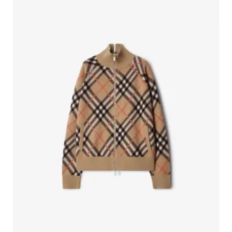 Chaqueta de mezcla de lana y mohair con estampado de cuadros