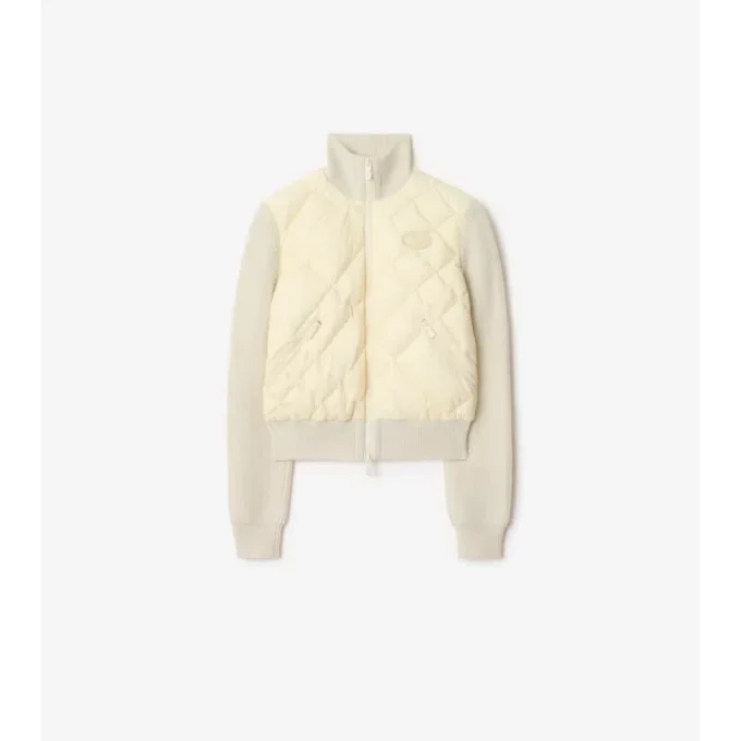 Chaqueta de nylon y lana con Check-Stitch Chaqueta de nylon y lana con Check-Stitch
