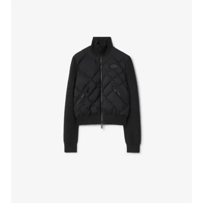 Chaqueta de nylon y lana con Check-Stitch Chaqueta de nylon y lana con Check-Stitch