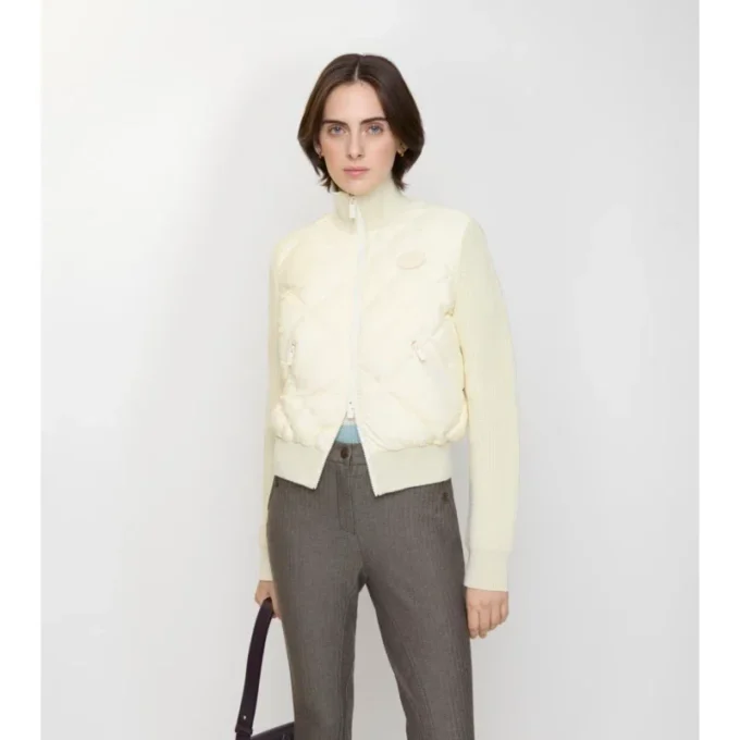 Chaqueta de nylon y lana con Check-Stitch Chaqueta de nylon y lana con Check-Stitch