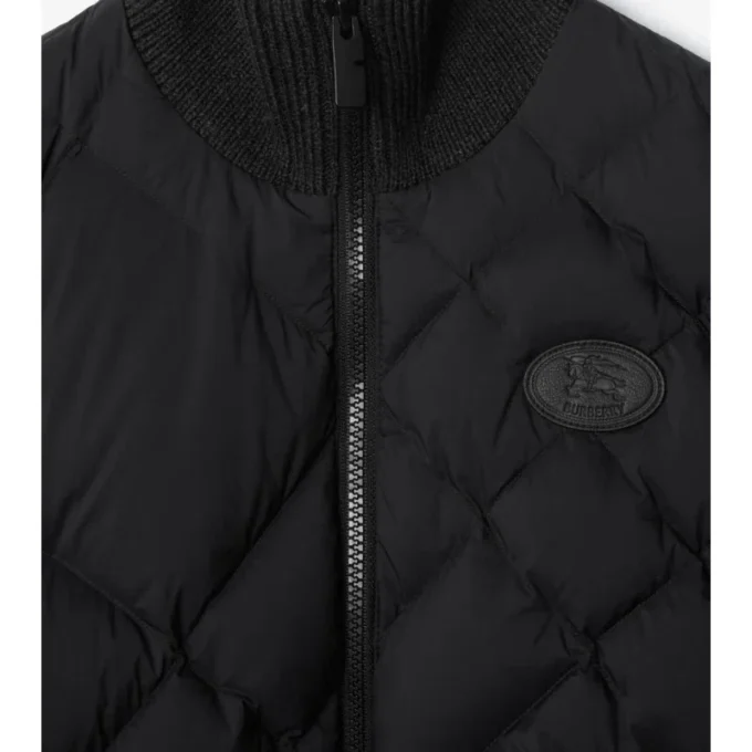 Chaqueta de nylon y lana con Check-Stitch Chaqueta de nylon y lana con Check-Stitch