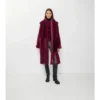 Chaqueta de piel de oveja con bufanda desmontable Chaqueta de piel de oveja con bufanda desmontable
