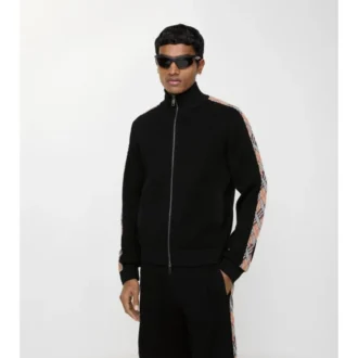 Chaqueta deportiva de algodón con ribetes