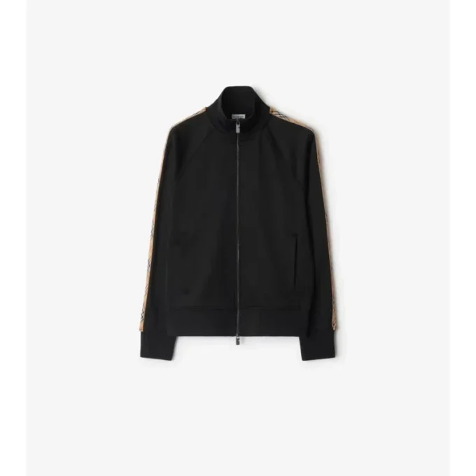 Chaqueta deportiva de mezcla de algodón con ribetes de cuadros