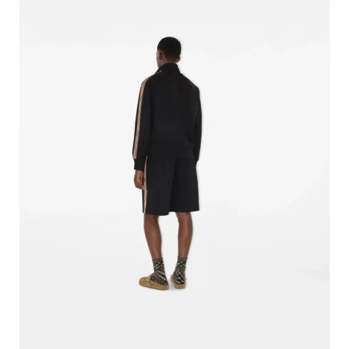 Chaqueta deportiva de mezcla de algodón con ribetes de cuadros