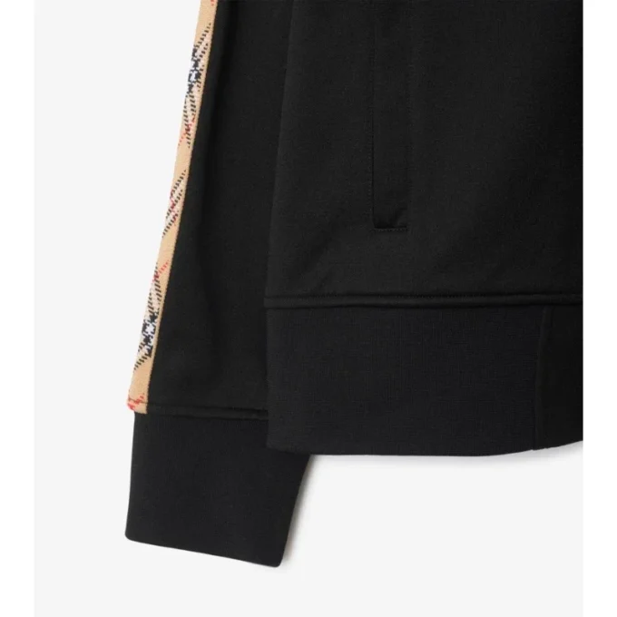 Chaqueta deportiva de mezcla de algodón con ribetes de cuadros