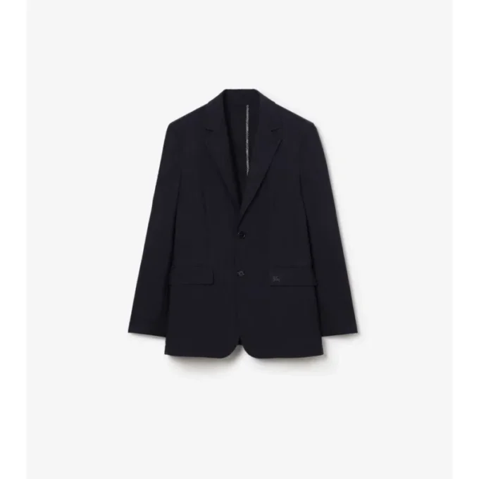 Chaqueta entallada de algodón y lino con efecto seersucker Chaqueta entallada de algodón y lino con efecto seersucker