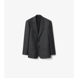 Chaqueta entallada de franela de lana