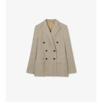 Chaqueta entallada de lana a cuadros