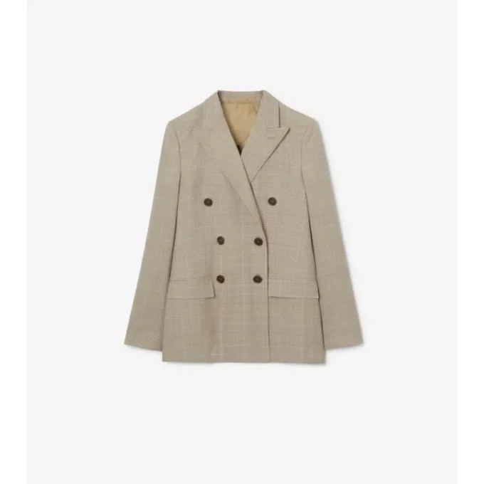 Chaqueta entallada de lana a cuadros