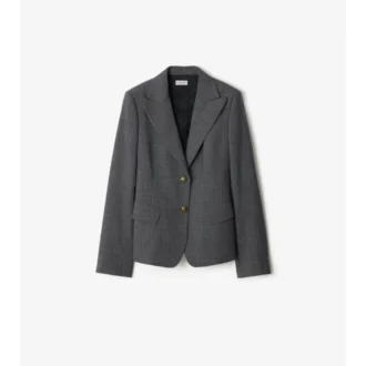 Chaqueta entallada de lana a cuadros