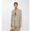 Chaqueta entallada de lana a cuadros