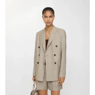 Chaqueta entallada de lana a cuadros