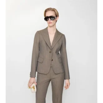 Chaqueta entallada de lana Mouliné