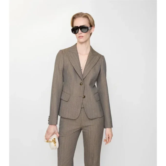 Chaqueta entallada de lana Mouliné Chaqueta entallada de lana Mouliné
