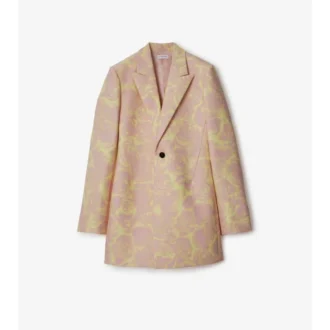 Chaqueta entallada de lana rosa