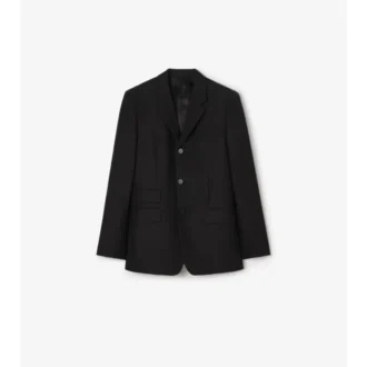 Chaqueta entallada de lana y mohair a rayas