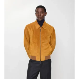 Chaqueta Harrington de gamuza