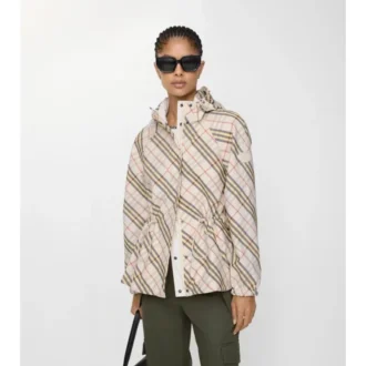 Chaqueta reversible a cuadros con capucha