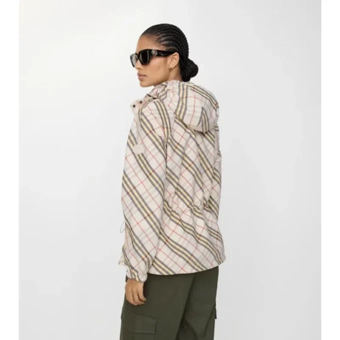 Chaqueta reversible a cuadros con capucha