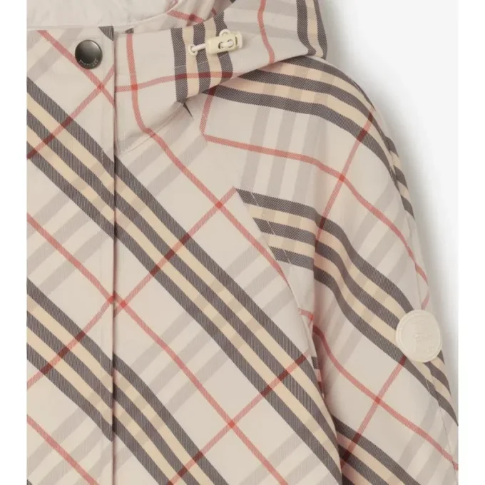 Chaqueta reversible a cuadros con capucha
