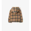 Chaqueta reversible con capucha de forro polar y estampado de cuadros Chaqueta reversible con capucha de forro polar y estampado de cuadros