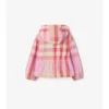 Chaqueta reversible con capucha de nailon a cuadros