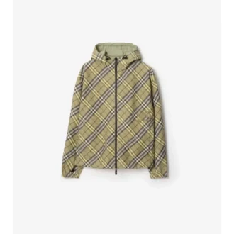 Chaqueta reversible con capucha y estampado de cuadros