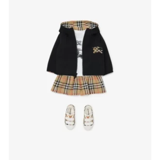 Chaqueta reversible con capucha y estampado de cuadros