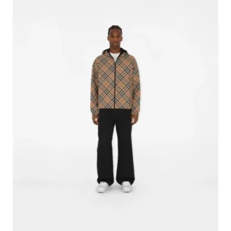 Chaqueta reversible con estampado de cuadros