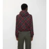 Chaqueta reversible corta con capucha y estampado de cuadros Chaqueta reversible corta con capucha y estampado de cuadros