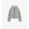 Chaqueta reversible corta con estampado de cuadros
