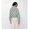 Chaqueta reversible corta con estampado de cuadros