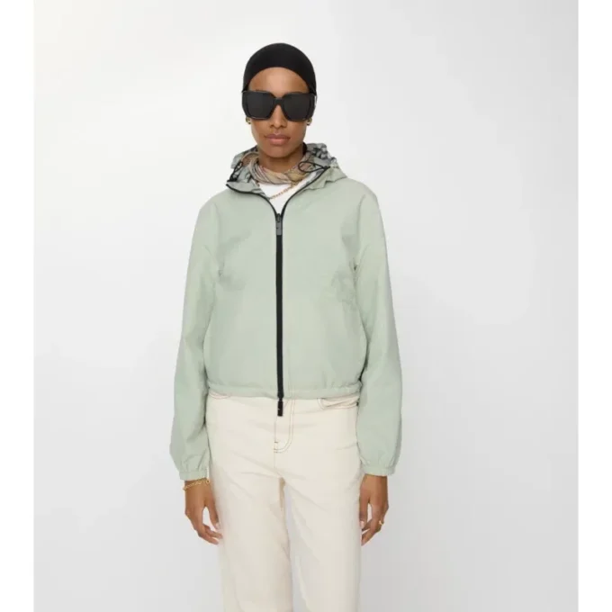 Chaqueta reversible corta con estampado de cuadros