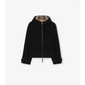 Chaqueta reversible de lana con capucha