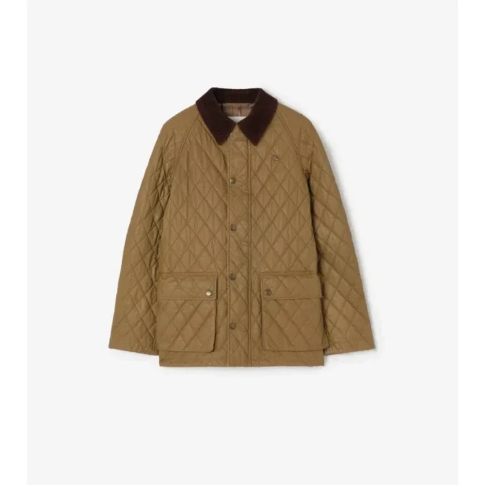 Chaqueta tipo granero de algodón acolchado y recubierto