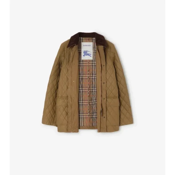 Chaqueta tipo granero de algodón acolchado y recubierto