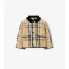 Chaqueta tipo granero de nailon acolchado con estampado de cuadros Chaqueta tipo granero de nailon acolchado con estampado de cuadros
